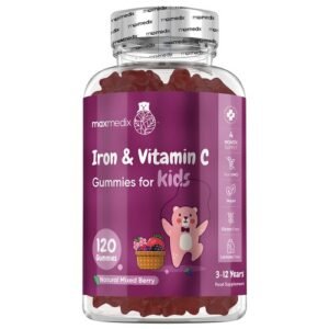 Jern & C-Vitamin 120 Gummies til børn - Børnevitaminer med bærsmag