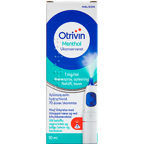Otrivin Menthol Ukonserveret Næsespray 1 mg/ml (10 ml)